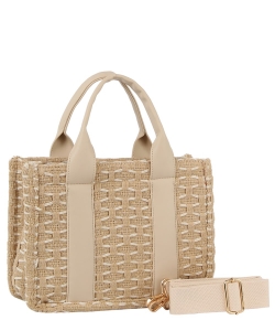 Fashion Honeycomb JQD Tote Bag LE0344 BEIGE